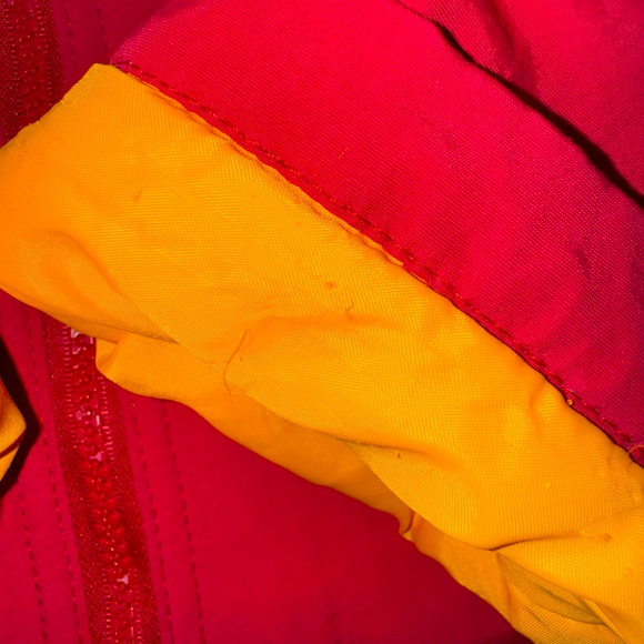 Men's Lands' End Squall Jacket Fleece XL 46-48 Red Blue Nylon USA Vintage - Picture 6 of 9